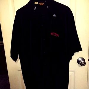 Harley Davidson Skull Black Button-Up Shirt